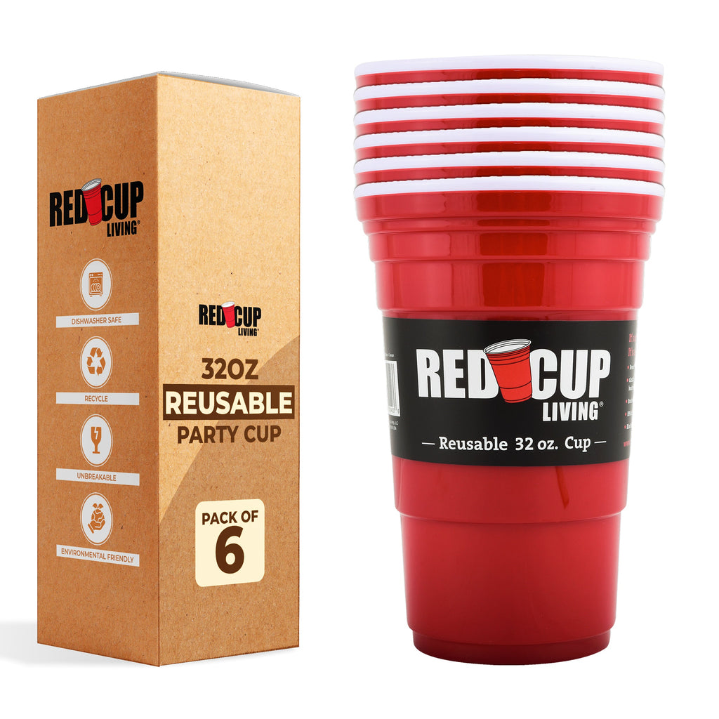 32oz Reusable Cup For Parties | Strong, Unbreakable, Leakproof tumbler | Durable ABS plastic, BPA Free | Perfect for parties, camping & Outdoors