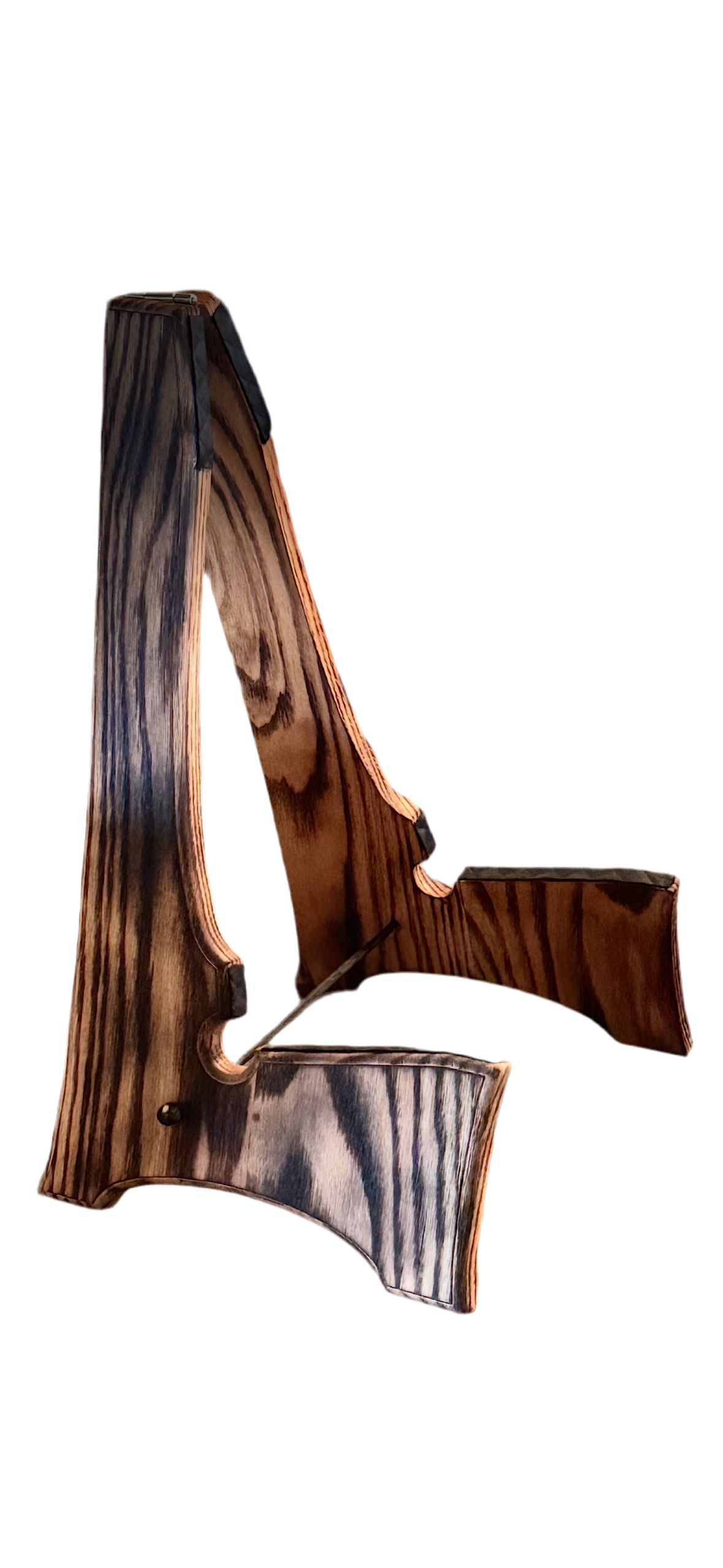 Handmade Foldable Wooden Guitar Stand – Solid Oak with Burned Finish | CreationsByWill