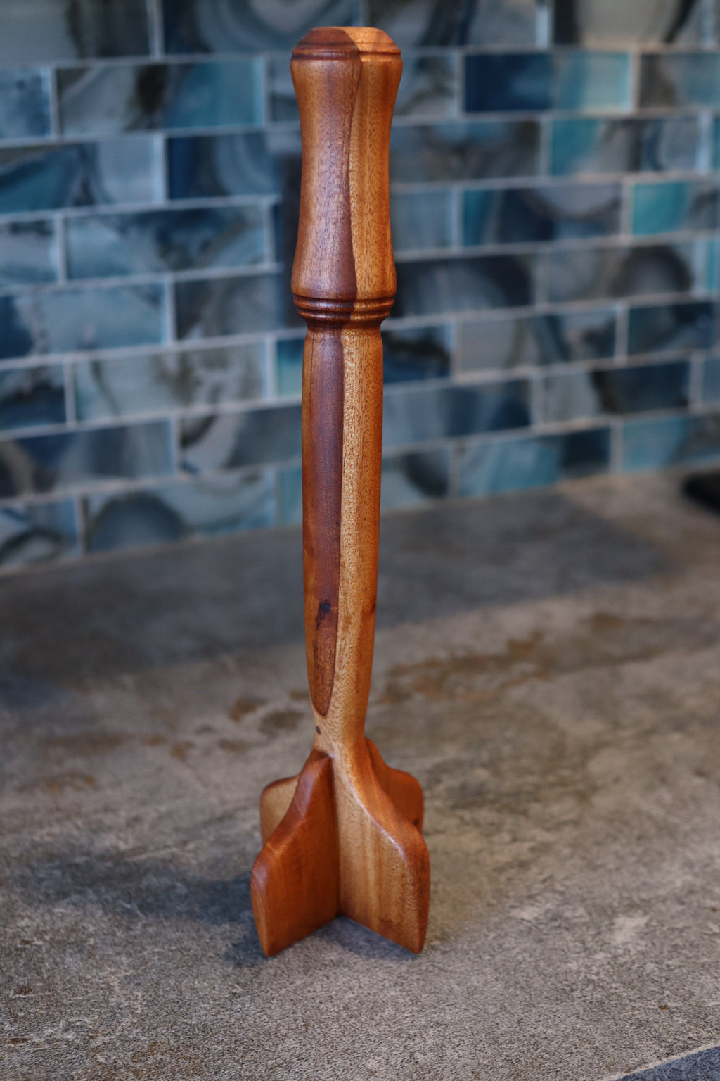 Mahogany Meat masher hand carved solid wood non toxic ground beef chopper